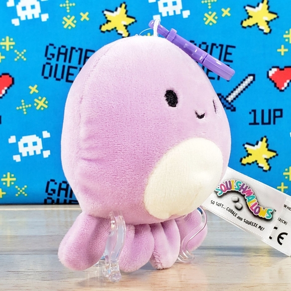 Squishmallow Violet the Octopus 3.5" Clip 2019 UltraSoft Sealife Plush NWT - Picture 2 of 11